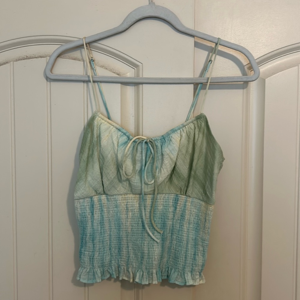 Zara cropped blue/green ombré crop top